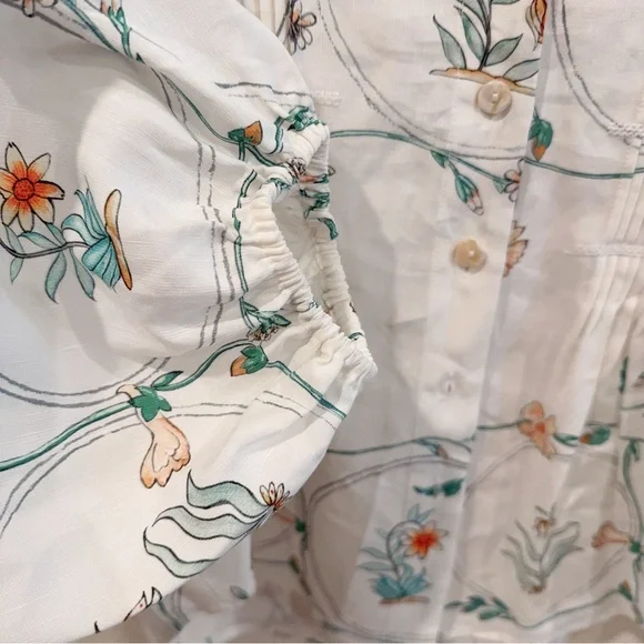 Sancia Palmer Relaxed Button Down Shirt Top in Marigold Size Small NWT - Picture 5 of 7